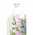 purple lilac on a white background watercolor vector image