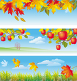 three autumn banners vector image