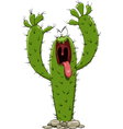 evil cactus vector image vector image