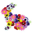 floral bunny vector image