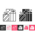 gift simple black line icon vector image vector image