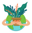 save planet from pollution collapse nature care vector image vector image