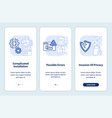 biometrics drawbacks light blue onboarding mobile vector image vector image