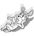 drawing of a lying bunny vector image