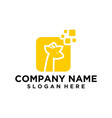 modern giraffe data logo vector image vector image