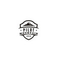 pilot mountain silhouette retro vintage logo vector image