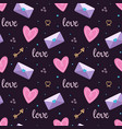 seamless pattern with heart and envelope vector image vector image