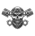 bearded and mustached biker skull vector image