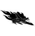 black silhouette of military fighter jets isolated vector image vector image