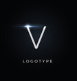 futurism style letter v minimalist type vector image vector image