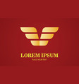 gold wing technology logo vector image vector image
