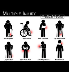 Multiple injury set Royalty Free Vector Image - VectorStock