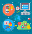 social network and media flat concept vector image vector image