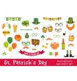 st patricks day design elements set icons vector image