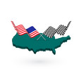 usa race track map flags vector image vector image