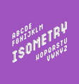 white isometric 3d font three-dimensional vector image