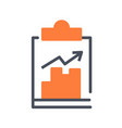 document with chart orange icon vector image