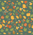seasonal autumn floral seamless pattern vector image