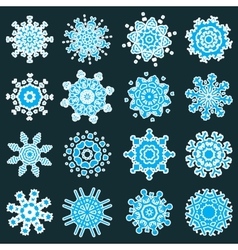 Snowflakes icons set Royalty Free Vector Image