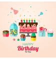 birthday cupcakes poster vector image