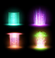 magic yellow portal and hologram ray beam vector image vector image