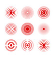 pain red rings to mark painful woman and man body vector image vector image