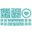 set of floral seamless patterns and frames vector image vector image