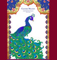 peacock and eastern ethnic motif traditional vector image