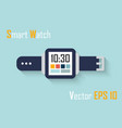 smart watch flat design and blue background vector image