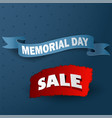 big memorial day sale with ribbon vector image vector image