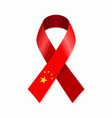 chinese flag stripe ribbon on white background vector image