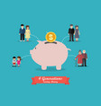 four generations saving money vector image vector image