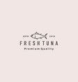 tuna fish logo hipster retro vintage emblem label vector image vector image