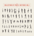 collection of people sketches hand drawn vector image vector image