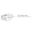 continuous one line drawing of grilled salmon fish vector image
