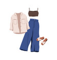 fashion summer outfit set modern women apparel vector image vector image