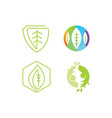 leaf logo design template set vector image