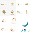 set of swirl wave lines circle logo icons vector image