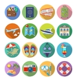 vacation and tourism flat icons set vector image