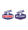 wrench mechanic emblem logo template vector image vector image