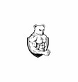 bear muscular gym logo vector image vector image