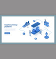 cryptocurrency exchange and blockchain isometric vector image vector image