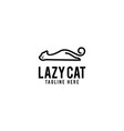 lazy cat logo design cat with expression vector image