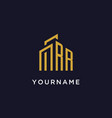 rr initial monogram with building logo design vector image