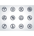 black zodiac symbols icon set vector image