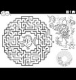 maze game with cartoon fish and sea animals vector image vector image