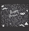 purim sketch doodles hand drawn set traditional vector image
