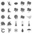 weather icon set black on white background vector image