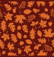 autumn leaves seamless background orange vector image