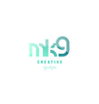 green gradient pastel modern mk9 m k 9 nine vector image